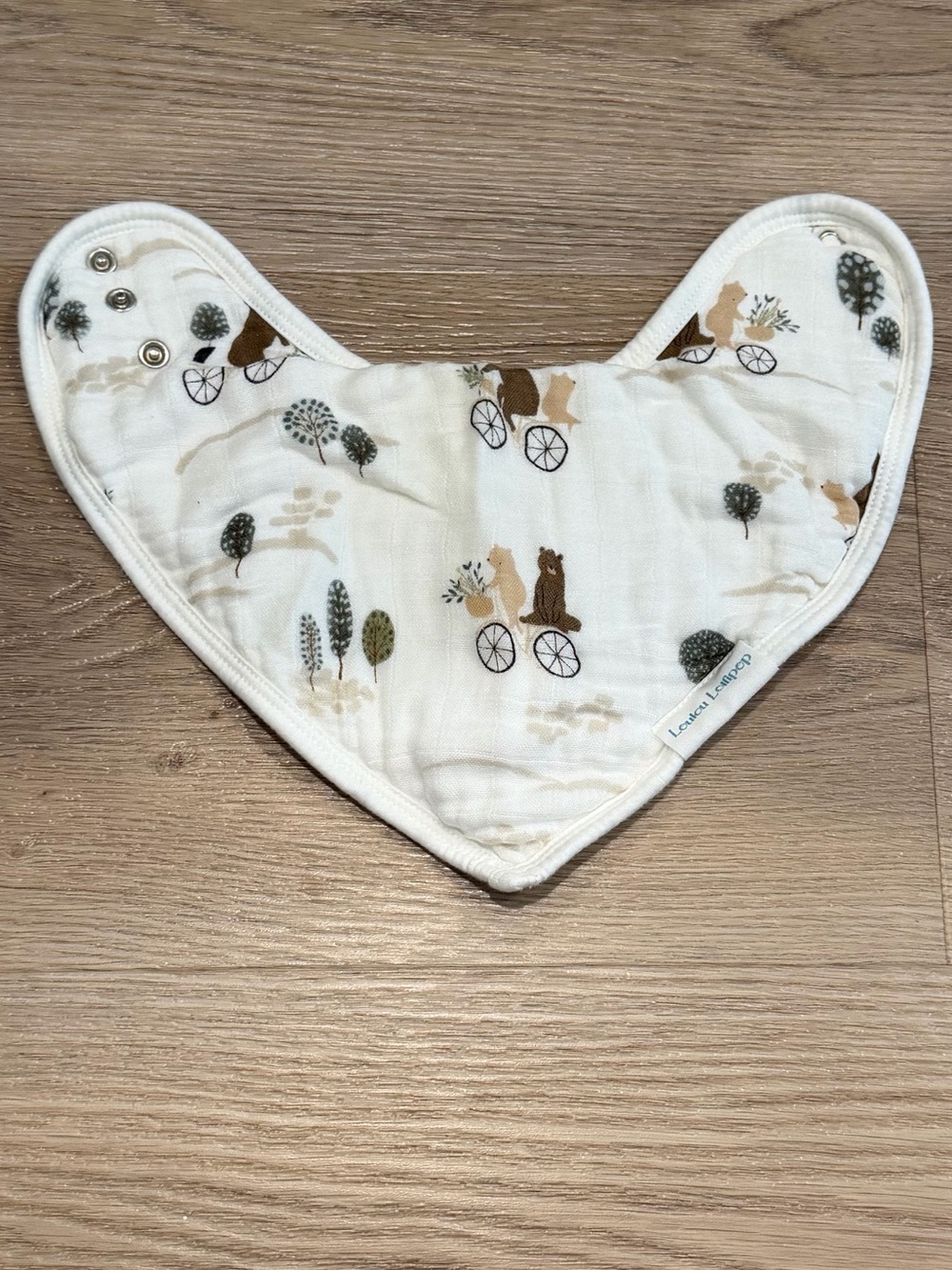 Loulou Lollipop Bib with Woodland Print - White